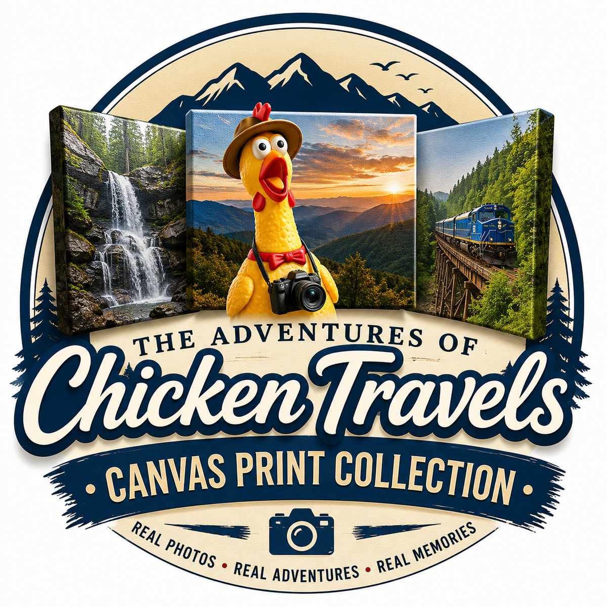 Chicken Travels Canvas Print Collection