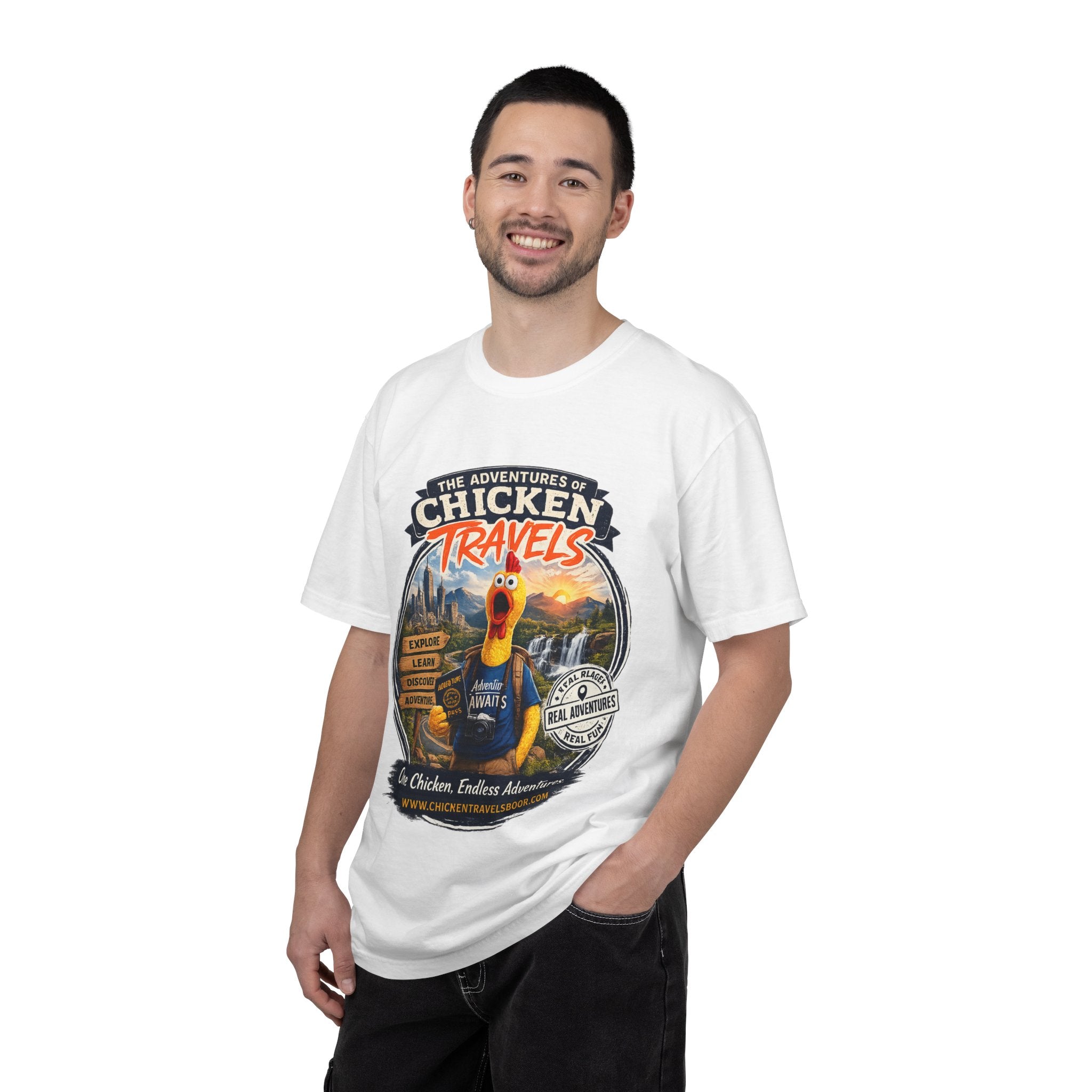 Chicken Travels Vintage Travel T-Shirt — "The Adventures of Chicken Travels" Tee