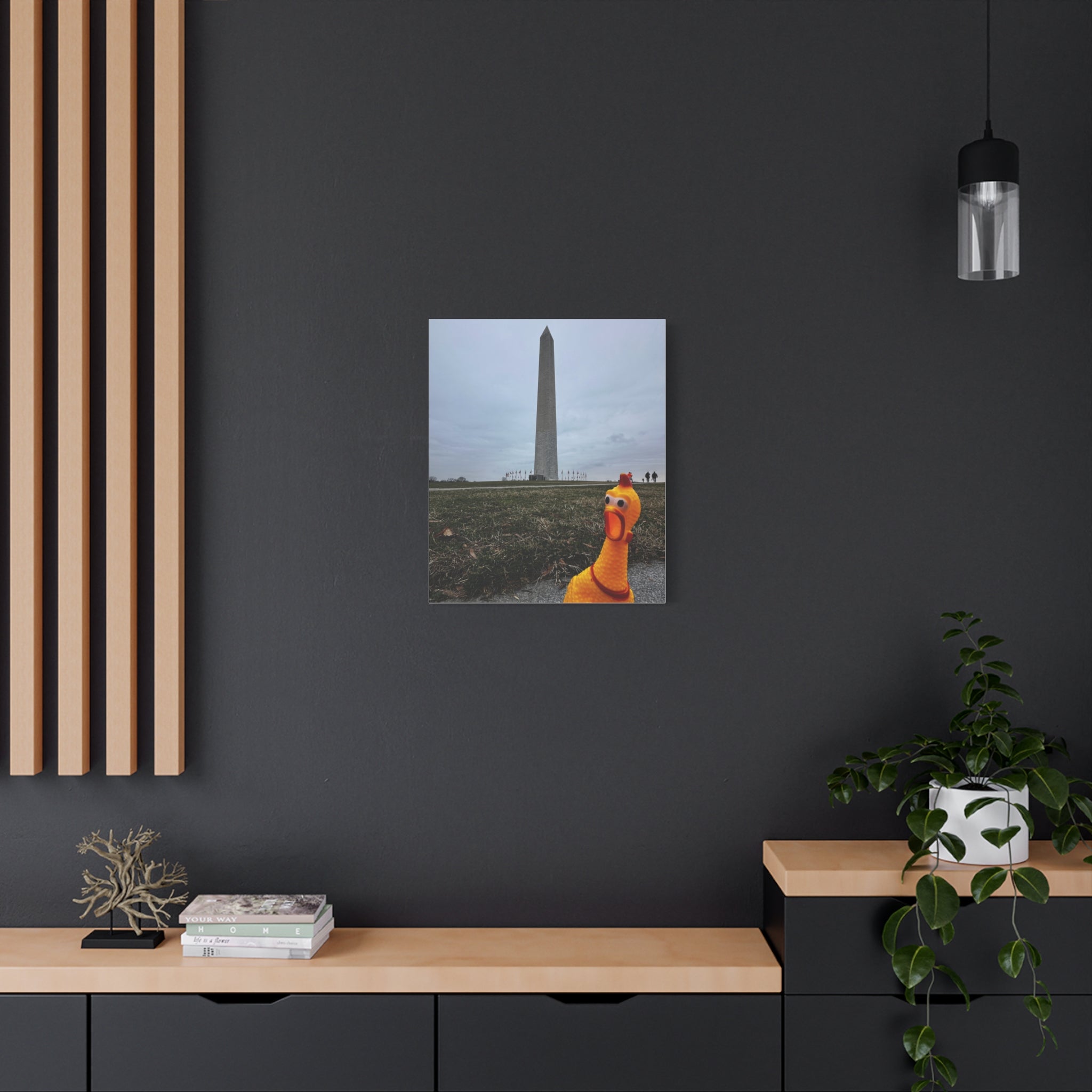 Rubber Chicken at the Washington Monument — Matte Canvas Wall Art