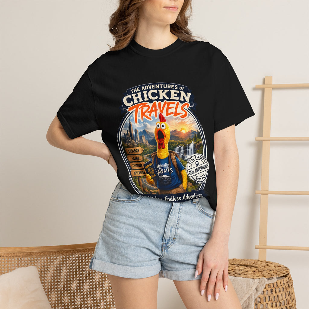 Chicken Travels Vintage Travel T-Shirt — "The Adventures of Chicken Travels" Tee