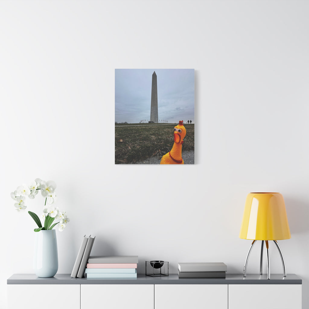 Rubber Chicken at the Washington Monument — Matte Canvas Wall Art