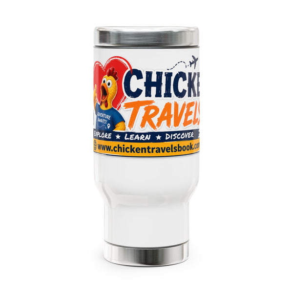 Chicken Travels 14oz Stainless Steel Travel Mug with Handle — I  Chicken Travels Design