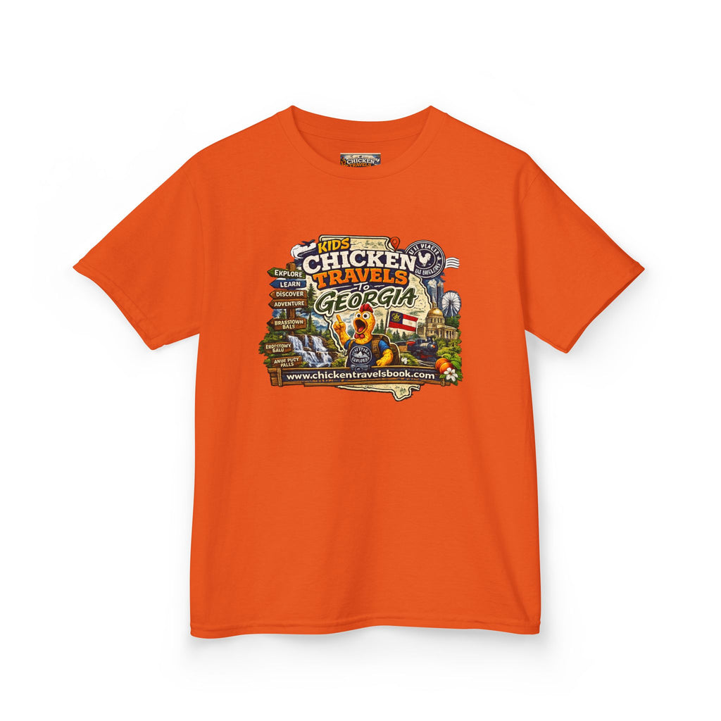 Kids "Chicken Travels Georgia" Graphic Tee — Cute Travel Map T‑Shirt for Kids
