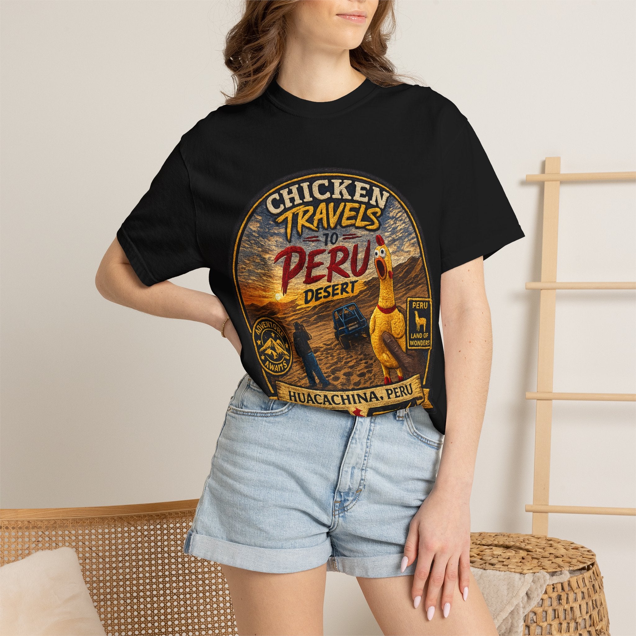 Copy of Chicken Travels Vintage Travel T-Shirt — "The Adventures of Chicken Travels" Tee