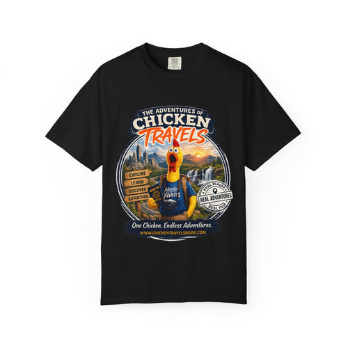 Chicken Travels Vintage Travel T-Shirt — "The Adventures of Chicken Travels" Tee