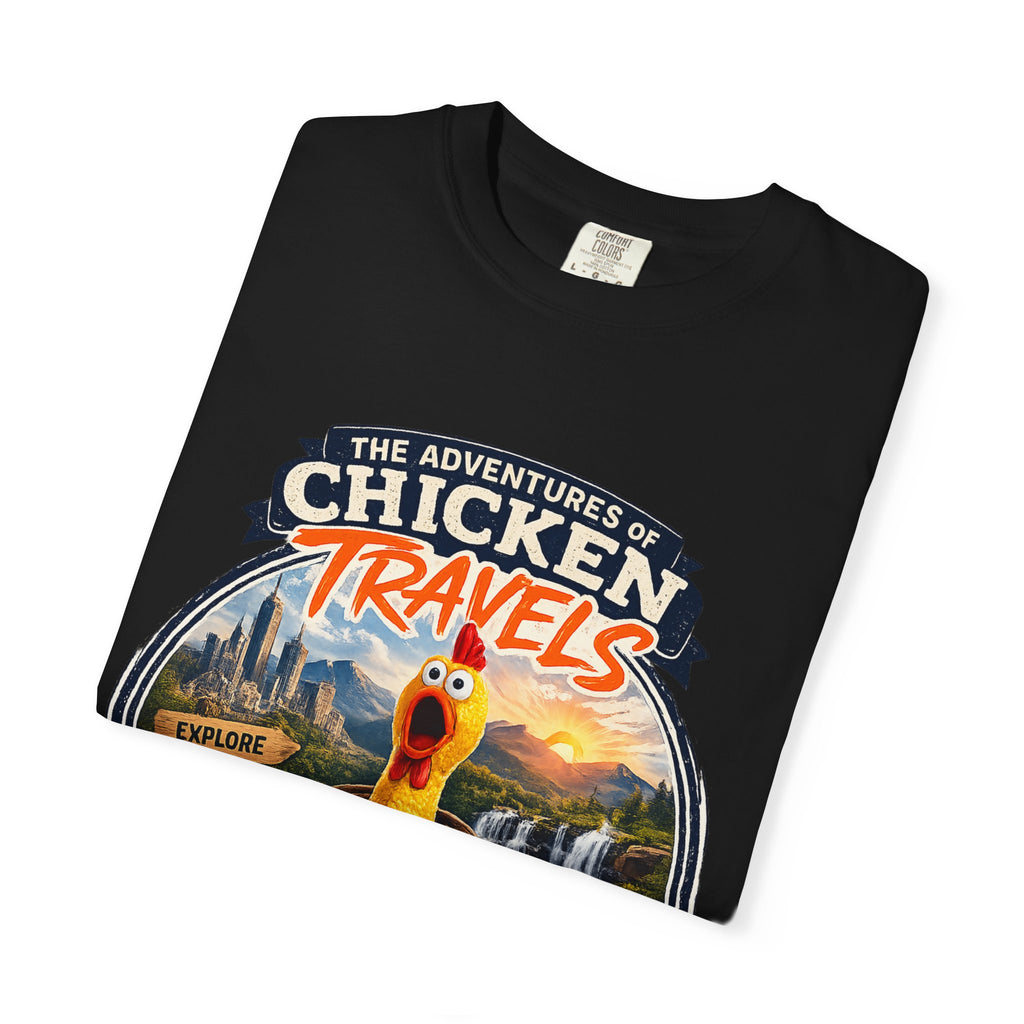 Chicken Travels Vintage Travel T-Shirt — "The Adventures of Chicken Travels" Tee